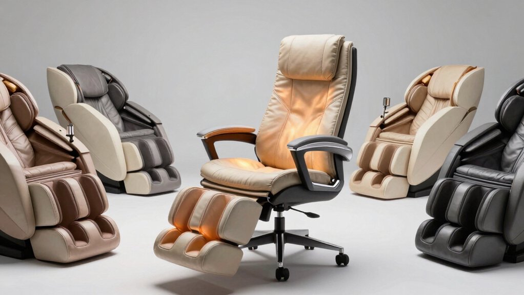 heated massage office chairs with footrest