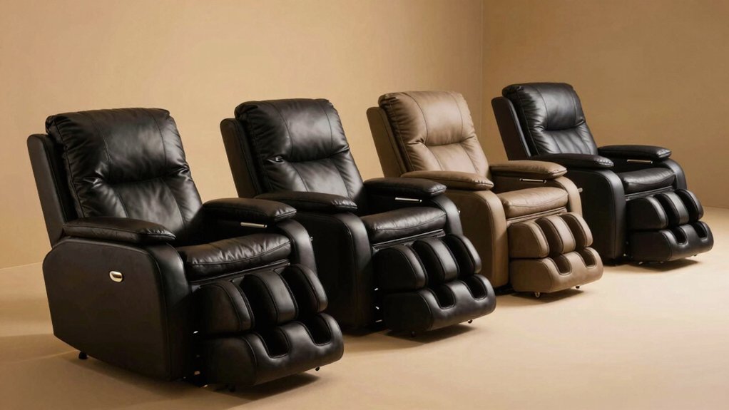 stress relieving black recliner massage chairs