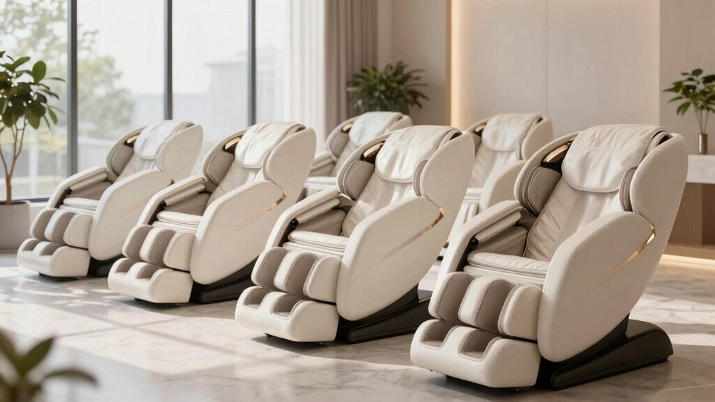 stress relieving white massage chairs