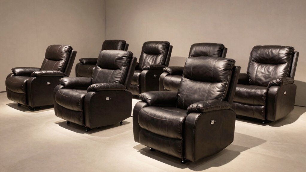 leather power lift massage recliners